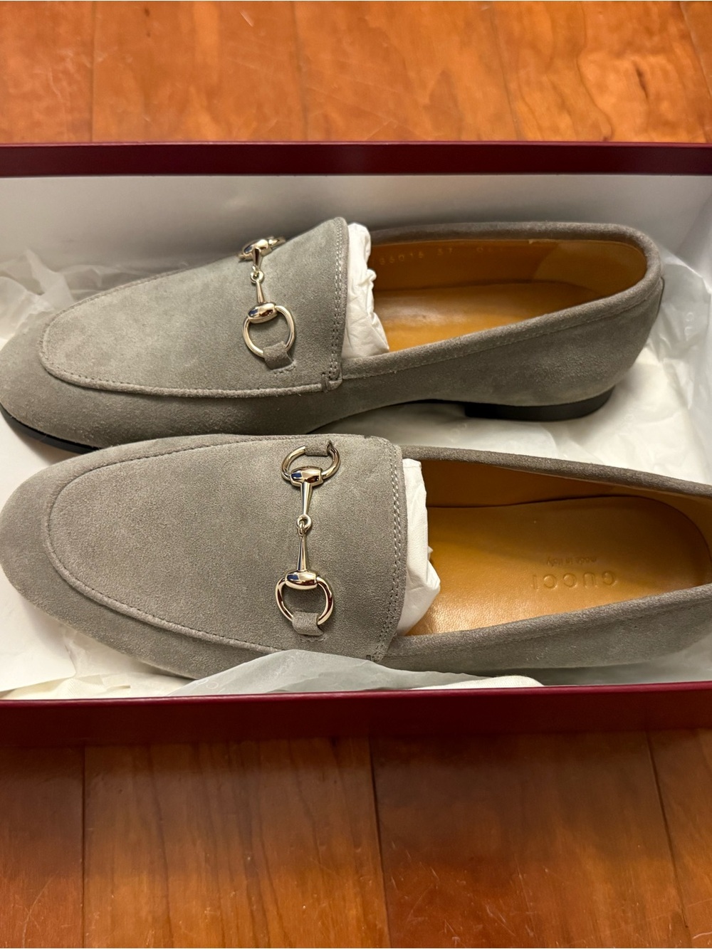 Women's Suede Bit-Detail Slip-On Loafers in Light Gray size 7 (EU37) - Picture 5 of 11